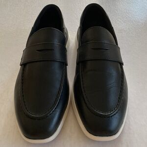 Wolf & Shepherd Men’s Black Leather Penny Loafers Size 10.5 M